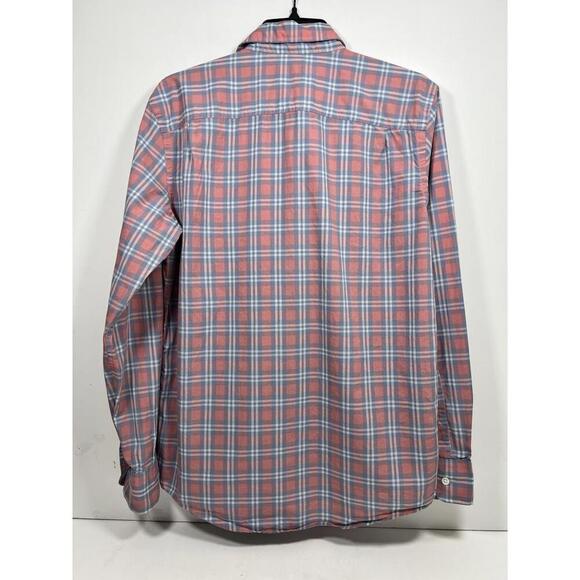 Faherty Brand Shirt Men’s Small Lt Red Blue Plaid Dawn Patrol Button Down Cotton - Picture 4 of 6